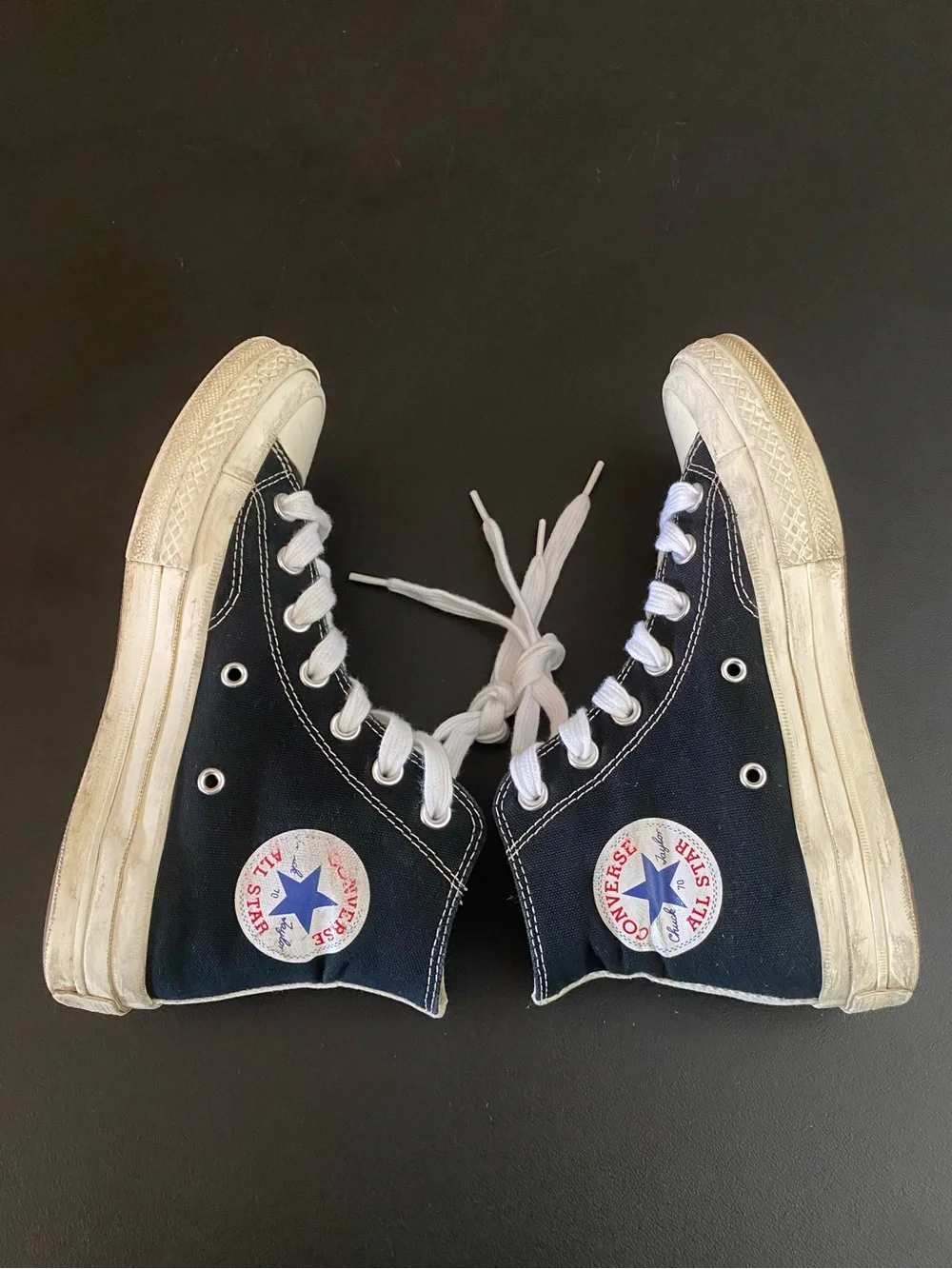 Comme des Garçons Converse Black Hi Top Sneakers Women’s 6.5 All Stars PLAY